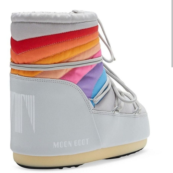 Moon Boot Low Icon Rainbow Snow Boots Moon Boots Low Rainbow Boot Gray - Picture 8 of 16